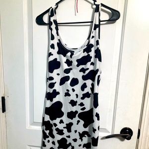 Cow printed womens bodycon costume dress